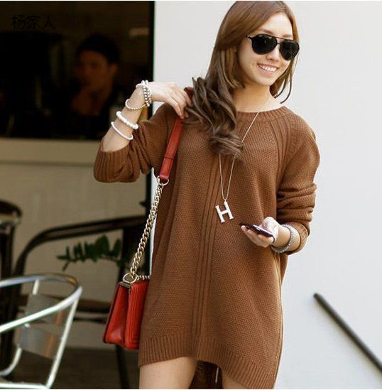 2013 loose outerwear personality plus size sweater irregular thickening slim hip sweater