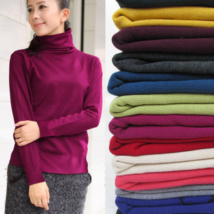 2013 loose turtleneck basic shirt long-sleeve sweater female outerwear basic Red black blue green orange purple gray sweater