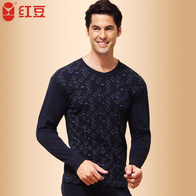 2013 male romantic print cotton sweater underwear long johns thermal keep warm set