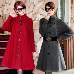 2013 maternity clothing autumn and winter maternity outerwear elegant quality maternity wool coat loose big trench