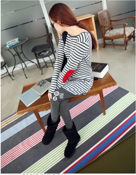 2013 maternity clothing maternity set maternity stripe top legging spring top trousers