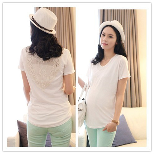 2013 maternity clothing short-sleeve t-shirt basic shirt back jacquard short-sleeve t-shirt 403 off 20%