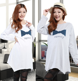 2013 maternity clothing spring long-sleeve maternity top plus size fashion medium-long maternity t-shirt