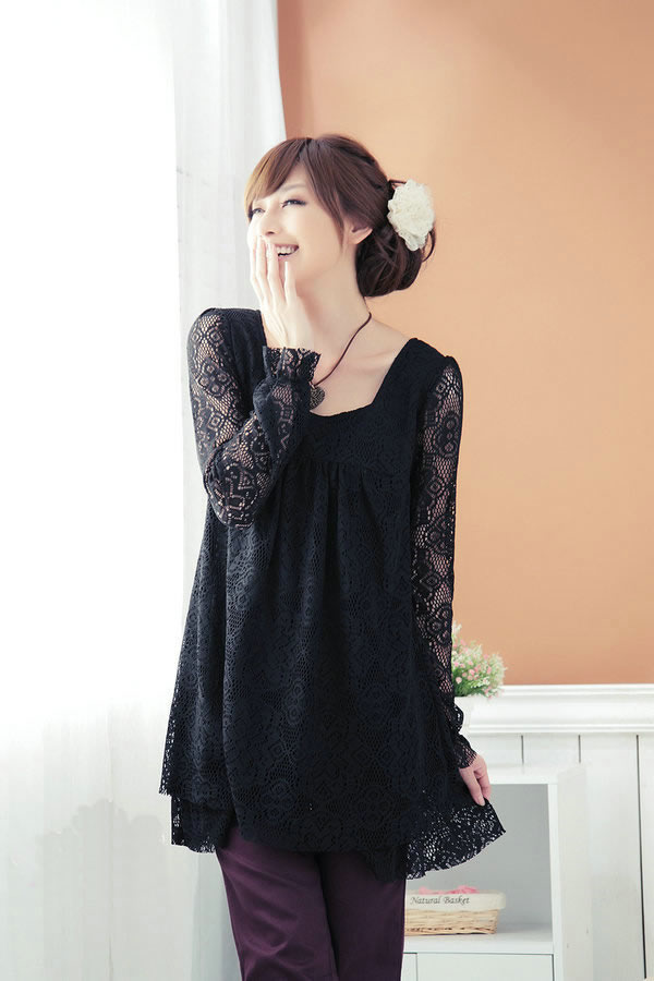 2013 maternity clothing spring maternity top fashion lace maternity skirt big skirt one-piece dress