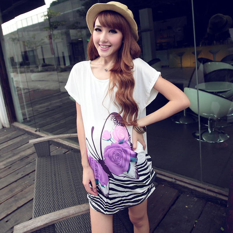 2013 maternity clothing summer maternity print short-sleeve t-shirt loose maternity top