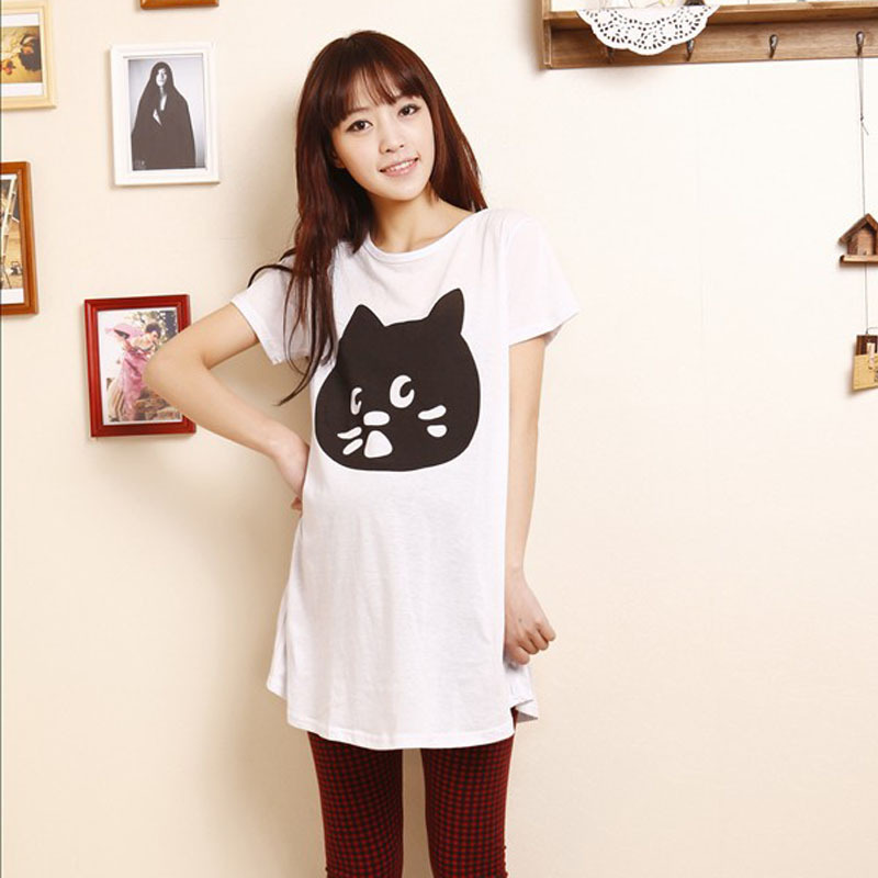 2013 maternity clothing summer maternity short-sleeve T-shirt loose long design o-neck maternity top Maternity tops