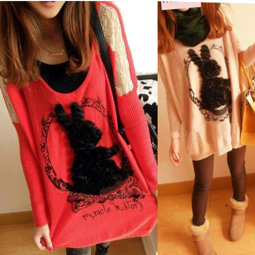 2013 Maternity clothing three-dimensional silk flower rabbit pattern lace maternity fashion loose batwing sleeve t-shirt top