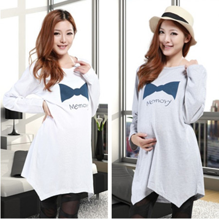 2013 maternity long johns maternity clothes long-sleeve maternity t-shirt irregular sweep maternity clothing