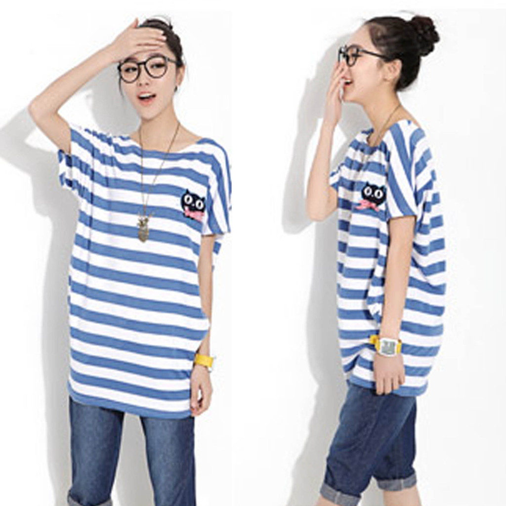 2013 maternity summer stripe o-neck short-sleeve T-shirt maternity fashion comfortable loose T-shirt