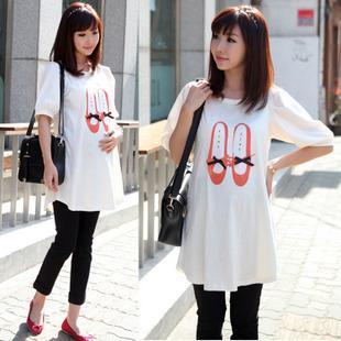 2013 maternity top puff sleeve dance shoes maternity clothing maternity short-sleeve t-shirt summer loose