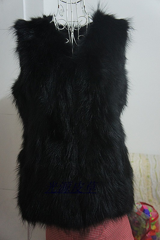 2013 medium-long fox fur coat belt for a fox fur vest vest multicolor