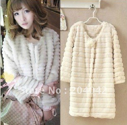 2013 medium-long overcoat new Faux fur coat three quarter sleeve faux outerwear h248