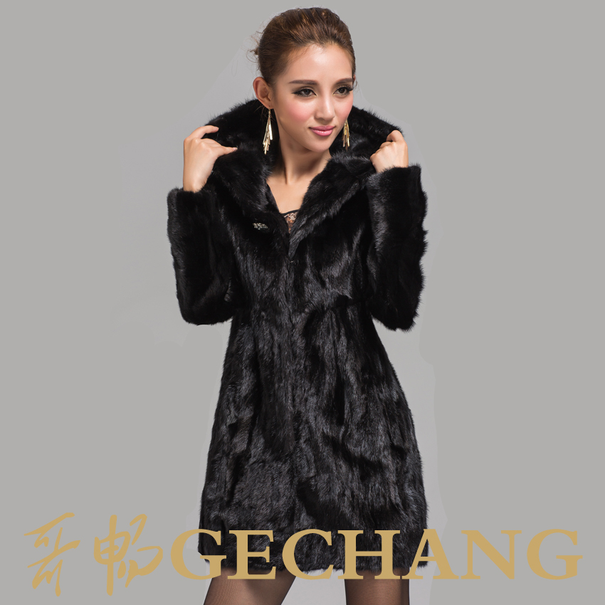 2013 mink fight mink fur coat long design winter marten overcoat