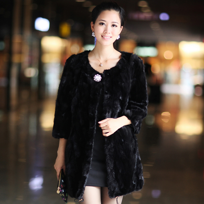 2013 mink overcoat medium-long mink fur coat /ydx168