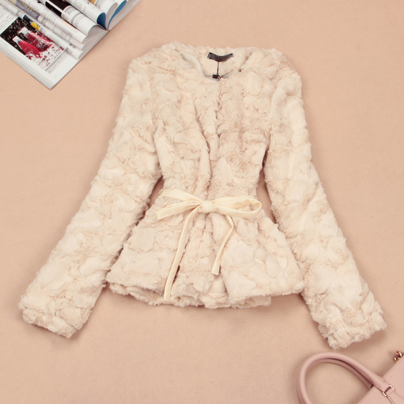 2013 new 2012 faux outerwear cardigan fur woolen outerwear lacing popper Size fits all round