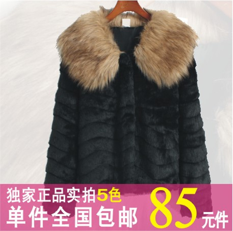 2013 new 2012 winter autumn and winter large fur collar woolen outerwear fur short design female w1088