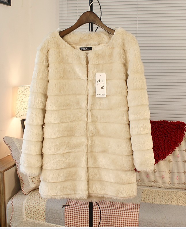 2013 new 2012 women's faux medium-long outerwear fur overcoat