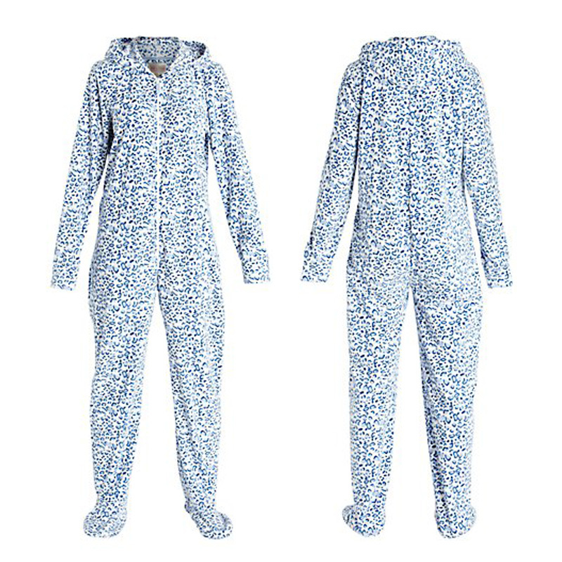 2013 new adult onesie Women small plus size blue leopard print adult onesie 2013 sleepwear lounge 328