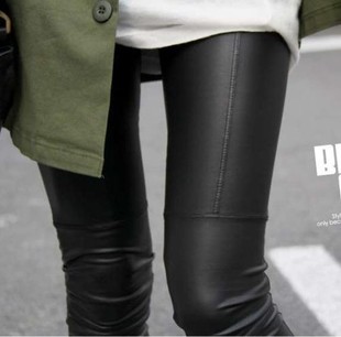 2013 New arrival 2013 leather patchwork legging super repair ankle length trousers faux leather pants k562