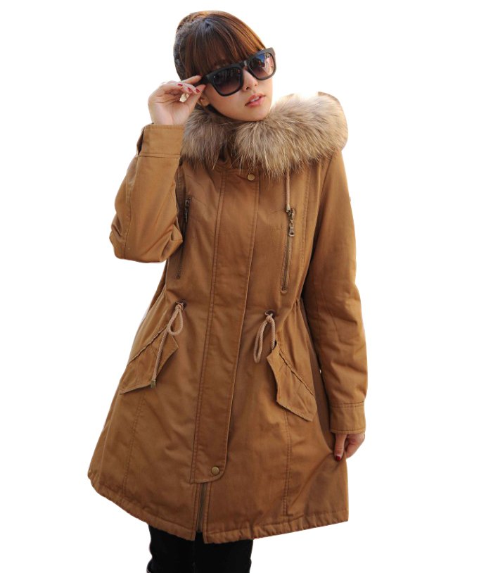 2013 New arrival autunmn and winter fashion military women fur collar thermal thick outdoor coat,Free shippng WWM026