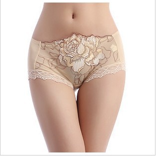 2013 New Arrival Free Shipping Modal Peony Flower Embroidery Women Panties 10Pcs/Lot Sexy Briefs