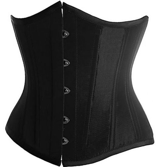 2013 NEW Arrival +Free Shipping +Sexy Black Satin underbust corsets +dropship Corset -----9425