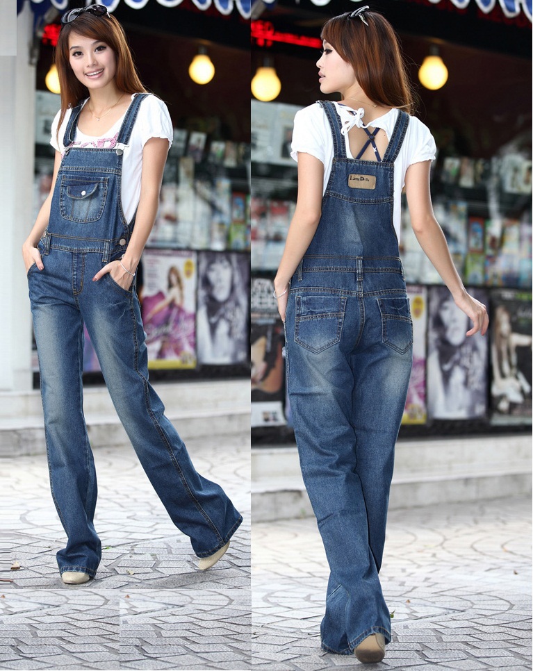 2013 new arrival jeans jumpsuit bib pants female denim bib pants female loose denim jumpsuit strap pants jumpsuit