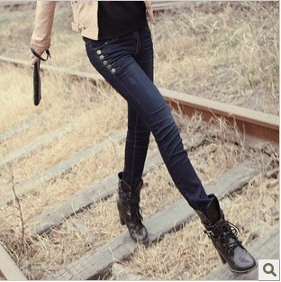 2013 new arrival korean jeans women's slim pencil pants elastic skinny pants WYL8836