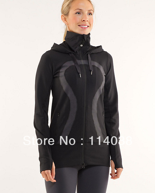 2013 NEW ARRIVAL Lululemon yoga jacket Lululemon In Stride Jacket  Black  color  size 2 4 6 8 10 12