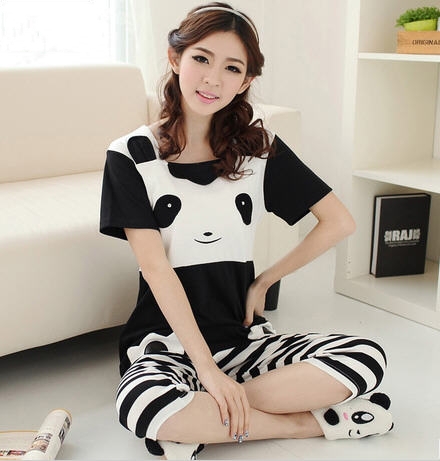 2013 New arrival multicolour short-sleeve cartoon animal pajama summer sleepwear cotton free shipping N551