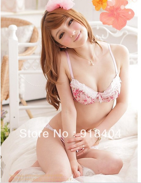 2013 new arrival push up women's lingerie lace rustic broken flower bra set