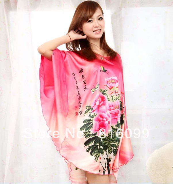 2013 new arrival spring/summer new design satin night dress/ lovely princess palace Wind sexy nightgown