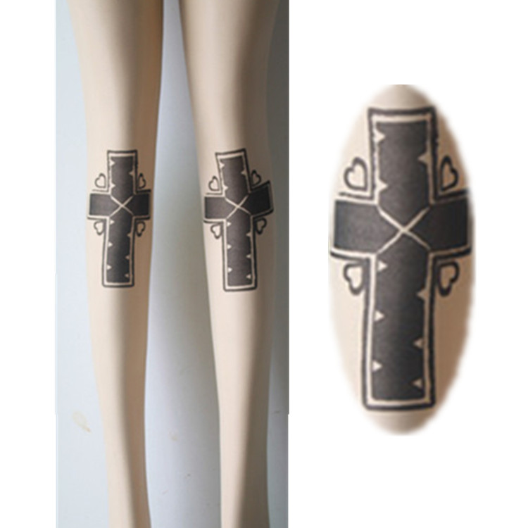 2013 New Arrival, Ultra-thin Cross Stockings Pantyhose,TattooTtights,Free Shipping