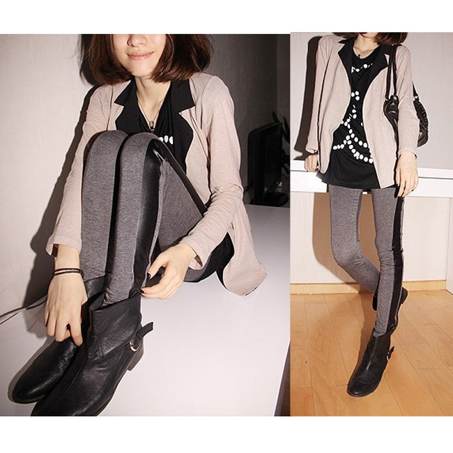 2013 New arrive leather pants legging autumn and winter legging faux leather patchwork legging female