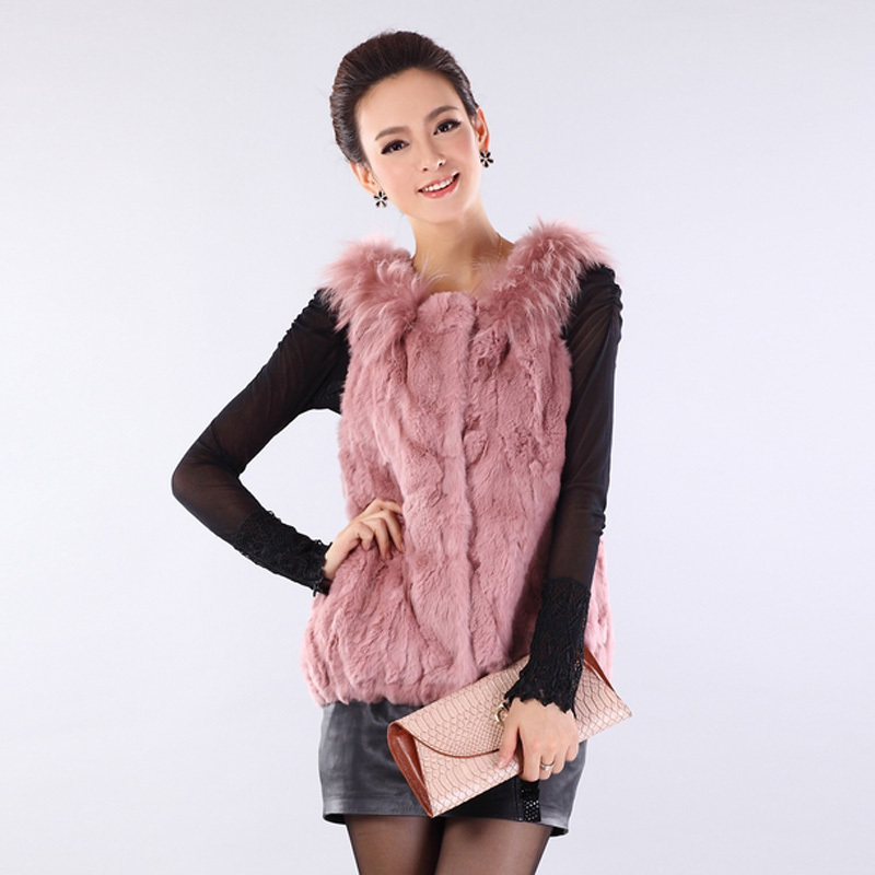 2013 new arrivel hot selling water fox fur rex rabbit hair women vest