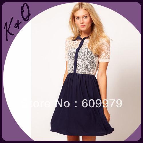 2013 new ASOS Lace dress vintage chiffon dress with good quality size of S, M, L, factory dropshipping