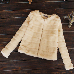 2013 new autumn and winter fashion elegant short design wrist-length sleeve plush faux coat top female