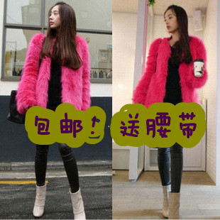 2013 new Autumn and winter faux medium-long outerwear faux fur overcoat faux outerwear