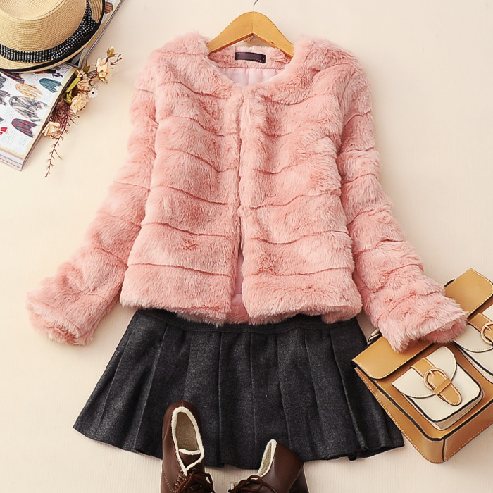 2013 new Autumn and winter new arrival top women's outerwear long-sleeve 2012 o-neck thermal fur coat 211w213