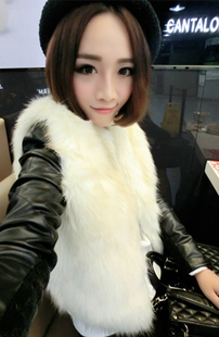 2013 new Autumn and winter women elegant long-sleeve patchwork faux all-match outerwear 515