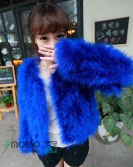 2013 new autumn and winter women luxury ostrich wool fur coat