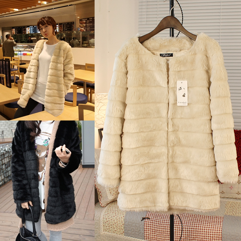 2013 new autumn women's faux fox fur overcoat fur coat female autumn and winter 1274