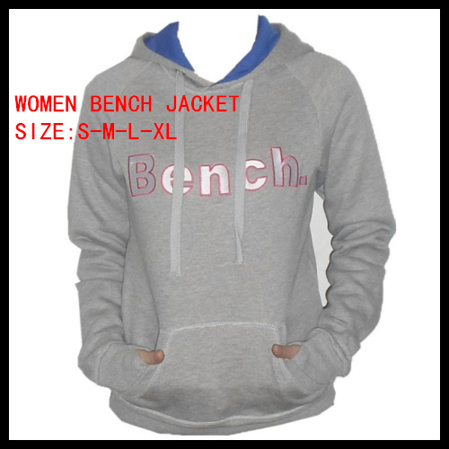 2013 New Bench BBQ lady Jacket Bench Grey jacket. Double zippers Hoodies with Letters Free shipping Size 6 S 8 M 10 L 12XL