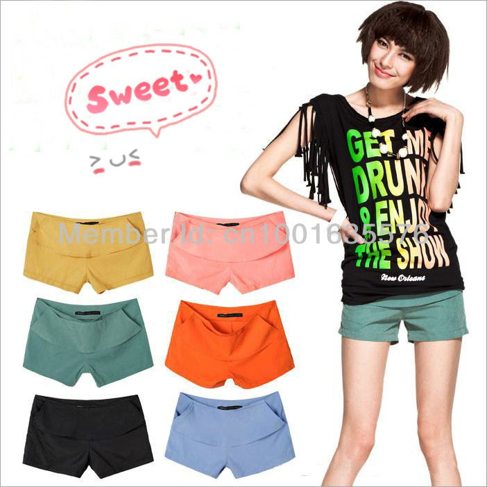 2013 NEW Casual Candy Knickers Women's Shorts Six Color Straight  Scanties 10pcs/lot  Free Shipping