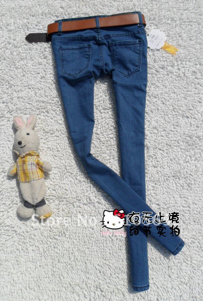 2013 new cotton spring slim blue jeans for woman tight all-match skinny jeans female pencil pants free shipping