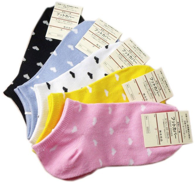 2013 New Cute Heart Women's Summer Sock Candy Ankle Breathing deodorization Sweat-absorbent Cotton Boat Sox ,Free shipping