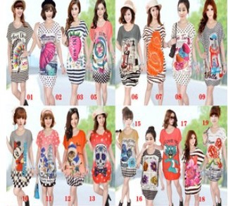 2013 new designer fashion Ice silk cotton dress shivering Korea big size dress woman's casual dress random delivery