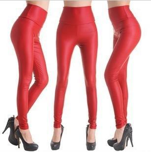 2013 new  European and American counter color high waist matte leather-high stretch tight leggings