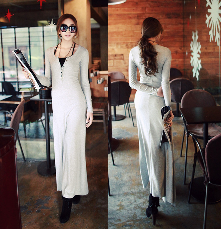 2013 New European Style Fashion Casual Long Sleeve  Ankle-Length Dresses Free Shipping A029