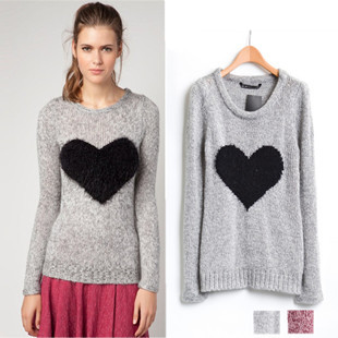 2013 new fahion women brand 2012 fashion new arrival big love goatswool mohair knitted basic sweater